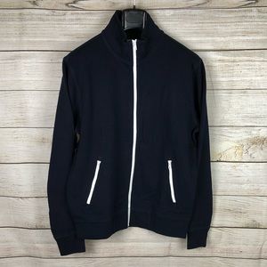 J.Crew, Navy Zip-Neck Sweater, Men's Large